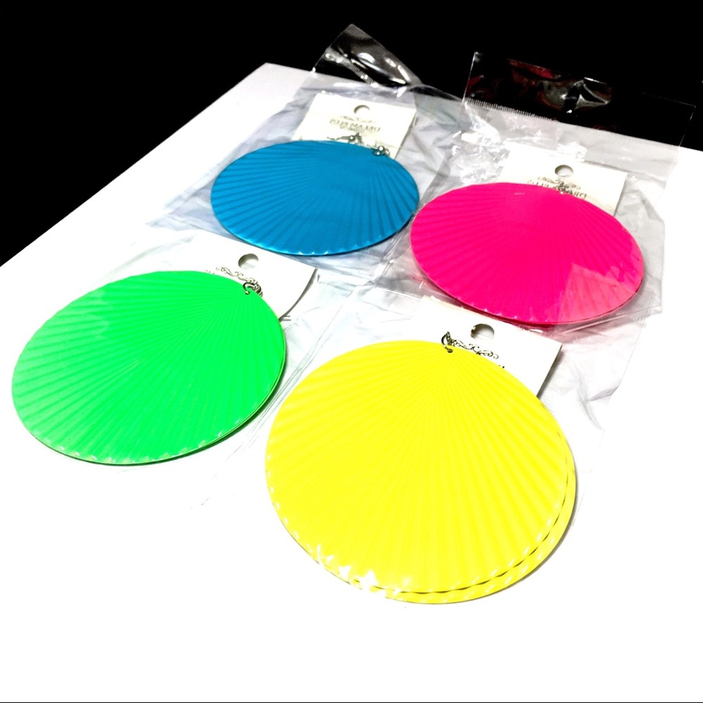 💓NEW💓Neon Disk Earrings 🌴🌺 - Picture 3 of 3